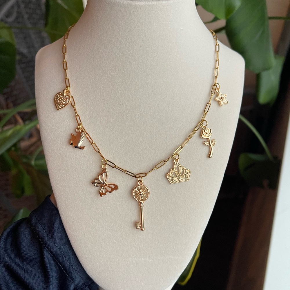 18K Gold Plated Charm Necklace